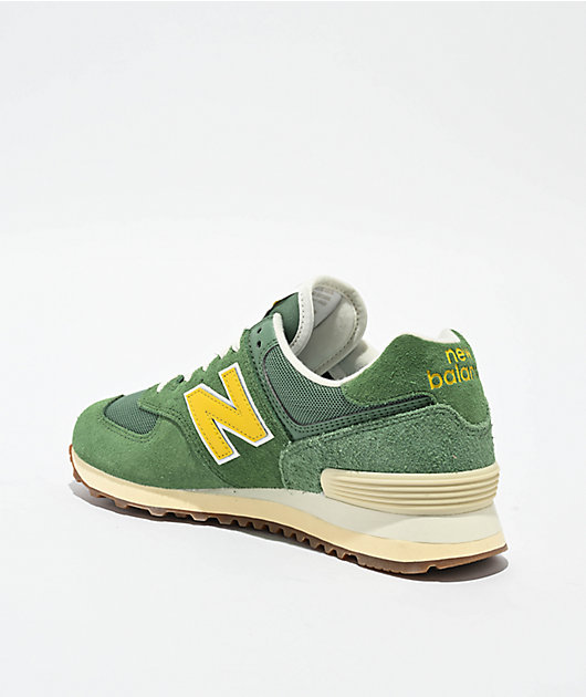 New Balance Lifestyle 574 Mallard Green & Ginger Lemon Shoes | Zumiez