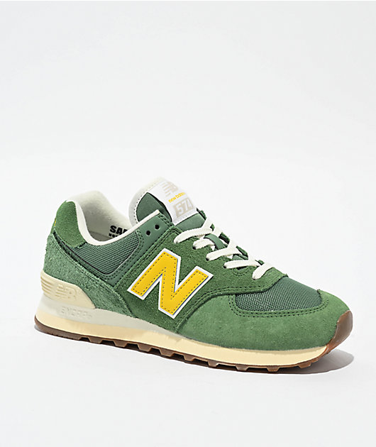New Balance Lifestyle 574 Mallard Green & Ginger Lemon Shoes | Zumiez