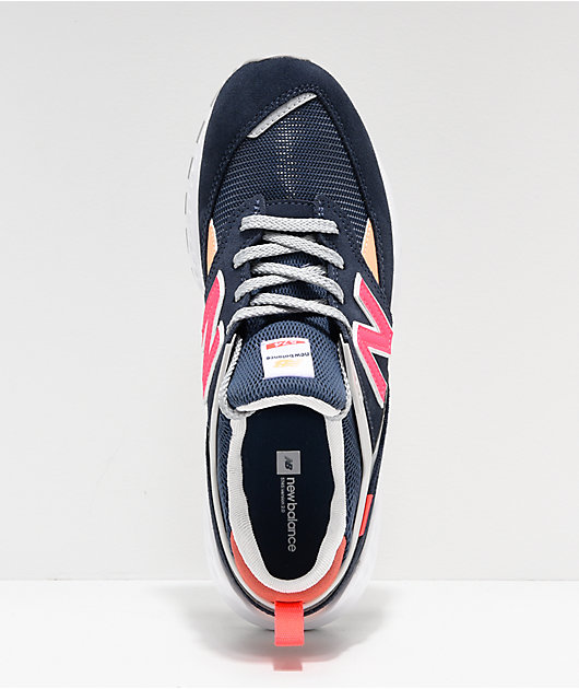 New Balance Lifestyle 574 Sport Navy Guava Shoes