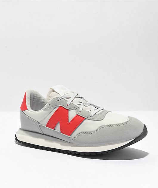 New Balance Lifestyle Kids 237 Concrete True Red Shoes Zumiez