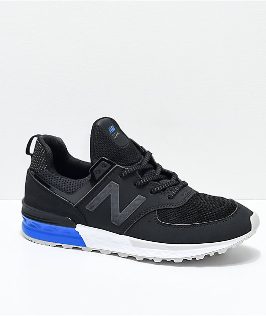 New Balance Lifestyle Kids 574 Sport Black, White \u0026 Blue Shoes | Zumiez
