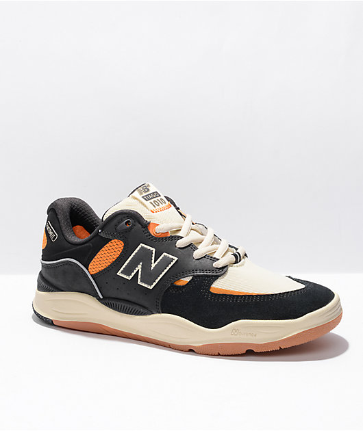 New Balance Numeric 1010 Tiago Black, Orange, & Tan Skate Shoes رسم استنسل