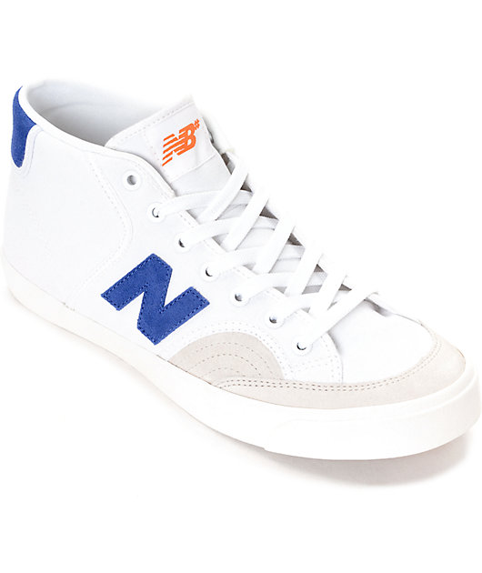 New Balance Numeric 213 Pro Court White & Royal Blue Mid-Top Shoes New Balance Numeric 213 Pro Court White & Royal Blue Mid-Top Shoes