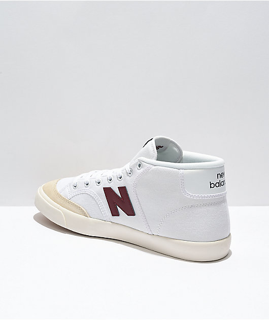 New Balance Numeric 213 White & Burgundy Skate Shoes
