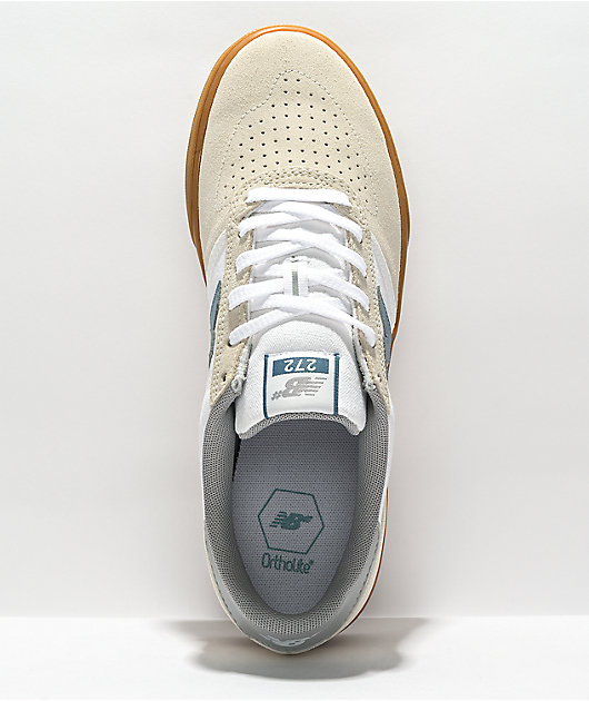 New Balance Numeric 272 White, Blue & Gum Skate Shoes | Zumiez