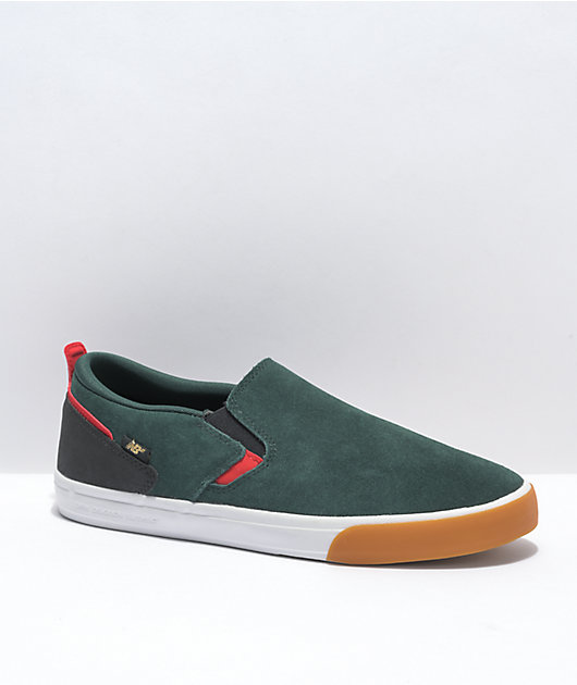 New Balance Numeric 306 Foy Green, Red & Gum Slip-On Skate Shoes