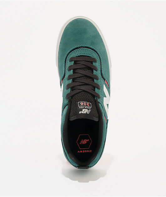 New Balance Numeric 306 Jamie Foy Spruce & White Skate Shoes | Zumiez