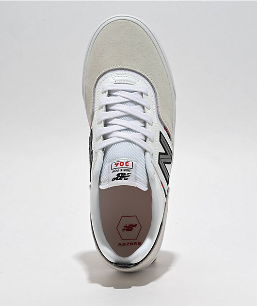 New Balance Numeric 306 Jamie Foy White & Red Skate Shoes