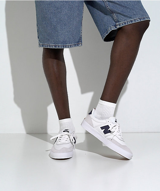 New Balance Numeric 340 White & Navy Skate Shoes | Zumiez