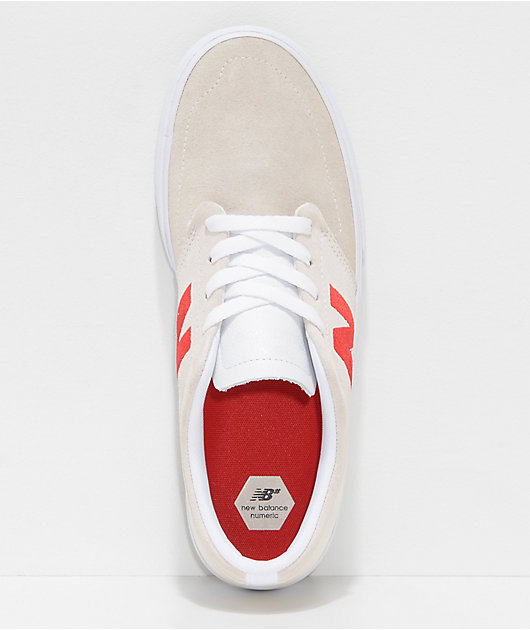 New Balance Numeric 345 Off-White & Red Skate Shoes