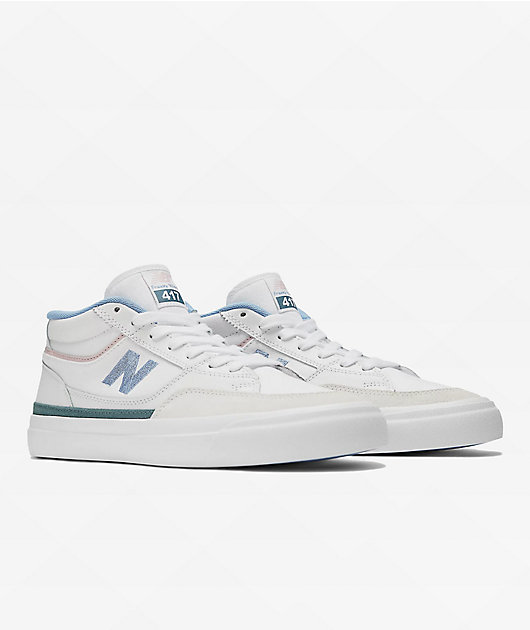 New Balance Numeric 417 Villani White Blue Laguna Skate Shoes Zumiez