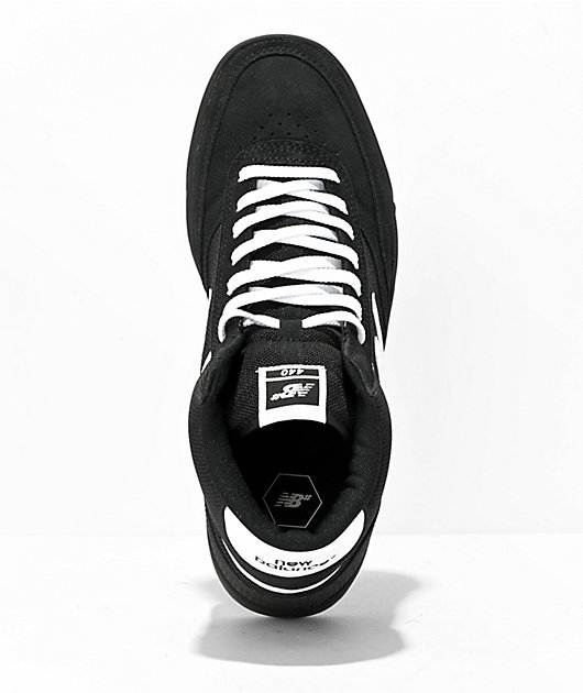 Contra la voluntad Estribillo carrete New Balance Numeric 440 Black & White High Top Skate Shoes