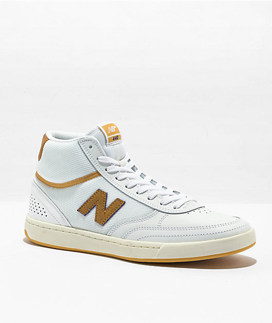 new balance numeric 440 white & yellow skate shoes