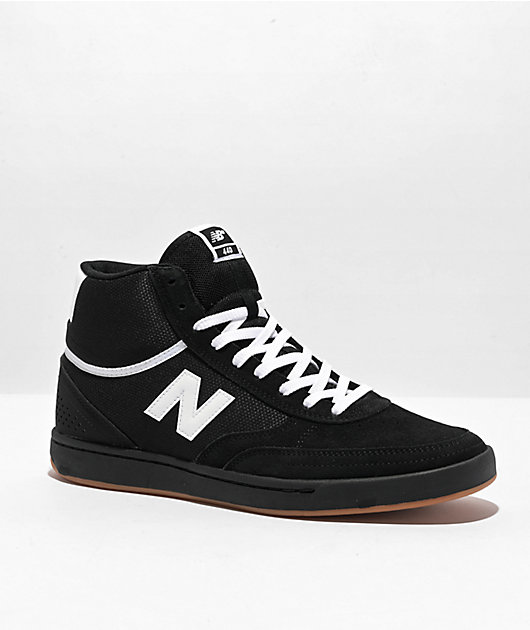 New Balance Numeric 440 zapatos de skate de caña alta en blanco y negro