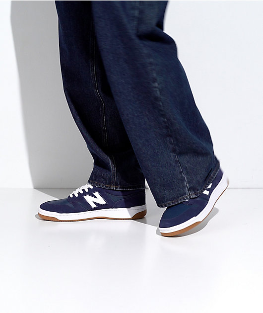 New Balance Numeric 480 Navy & White Skate Shoes | Zumiez