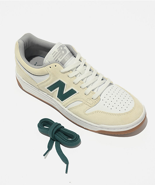 ★New Balance★ NBRJFS480L SD7401LG LGRAY NBRJFS480L_16 New Balance Numeric 480 Sea Salt & Vintage Teal Skate Shoes