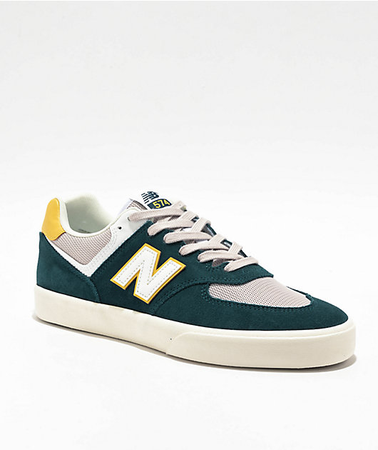 New Balance Numeric 574 Spruce White Skate Shoes Zumiez