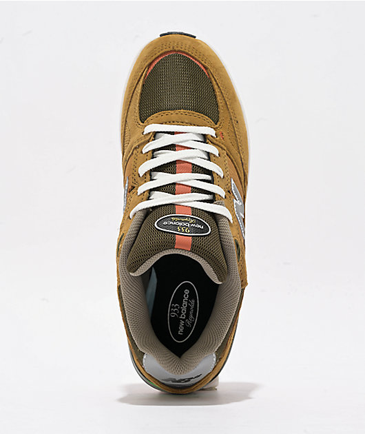 【T3993】ウォウ,イズ・ミー/Number[s] New Balance Numeric 933 Reynolds Brown & Grey Skate Shoes