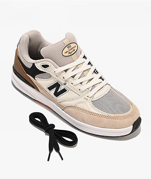 New Balance Numeric 933 Reynolds White & Brown Skate Shoes