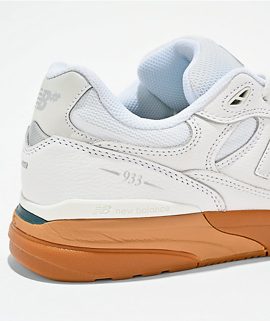 New Balance Numeric 933 Reynolds White & Gum Skate Shoes