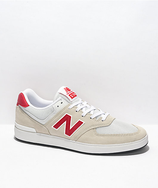 New Balance Numeric AM574 White, Red & Blue Shoes