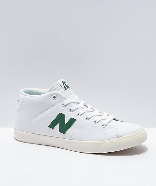 Para un día de viaje Visión Piñón New Balance Numeric All Coast 210 Mid zapatos de skate blanco y verdes