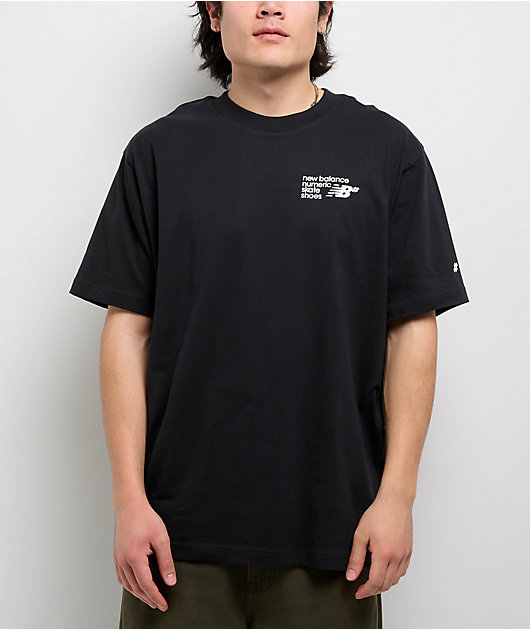 ★★New Balance★★ NBNEF22431 UNI ATHLETICS Lettering Short New Balance Numeric Small Logo Black T-Shirt | Zumiez