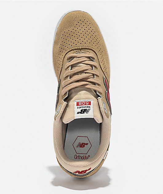 New Balance Numeric Westgate 508 Beige & Red Skate Shoes | Zumiez