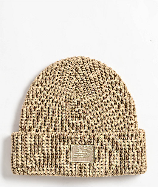 New Balance Waffle Knit Cuffed Stoneware Beanie | Zumiez