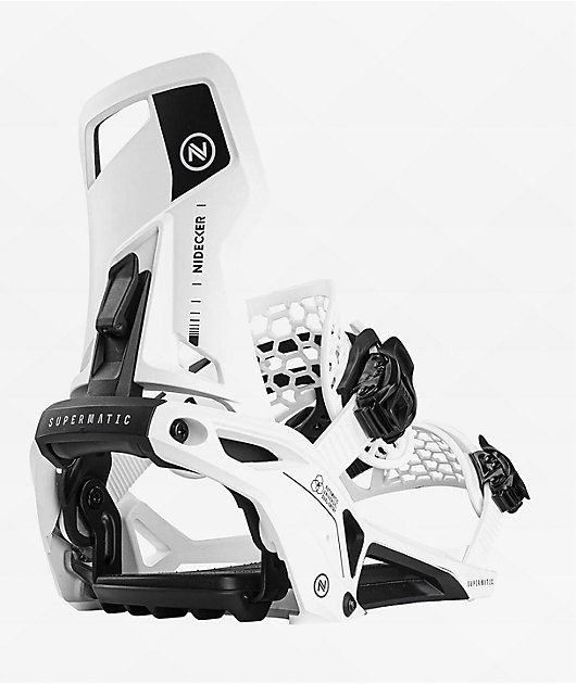NIDECKER SUPERMATIC size:L ホワイト Nidecker Supermatic® White Snowboard Bindings 2025 | Zumiez