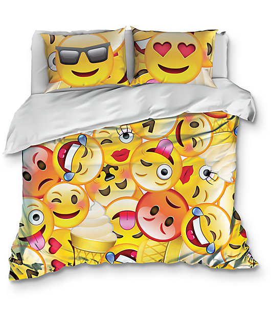 Night Shift Emoji Queen Comforter Set, Emoji Bed In A Bag Queen