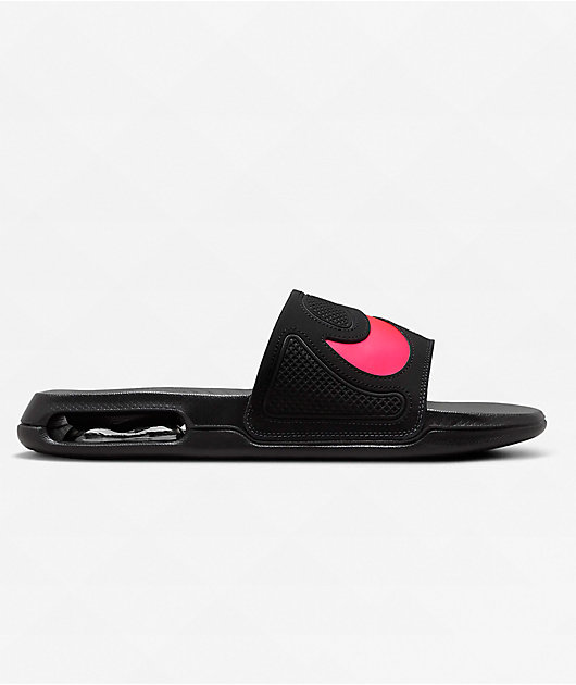 Black pink nike slides best sale