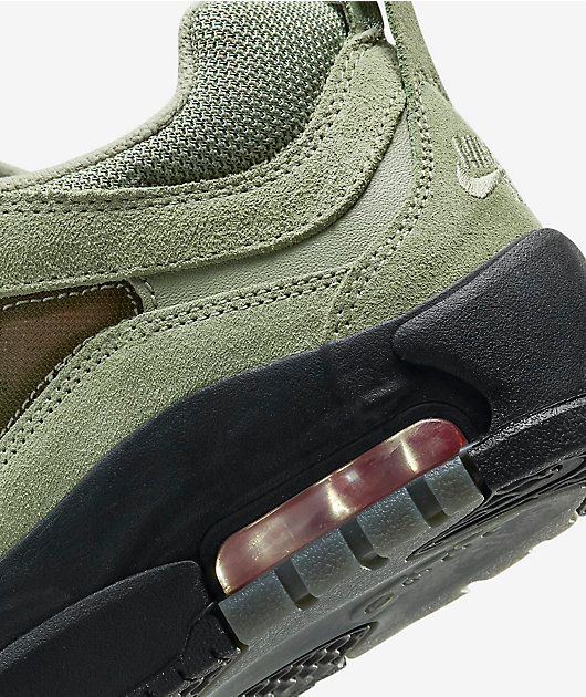 Nike Air Max Ishod Oil Green Safety Orange Skate Shoes Zumiez