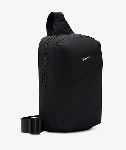 Nike Aura Black & Matte Silver Crossbody Bag | Zumiez