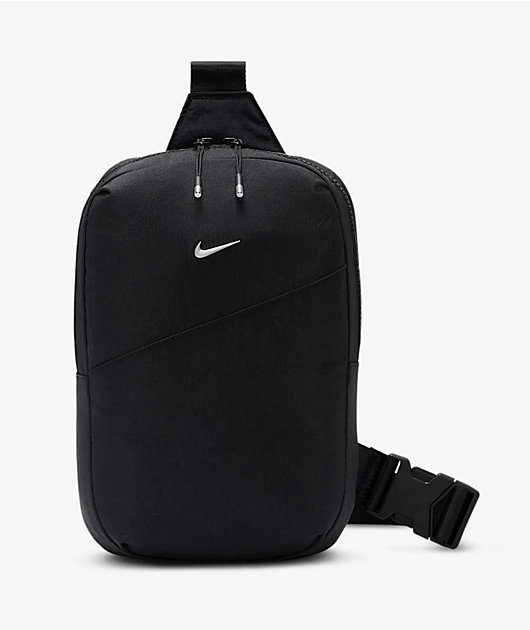 Nike Aura Black & Matte Silver Crossbody Bag | Zumiez
