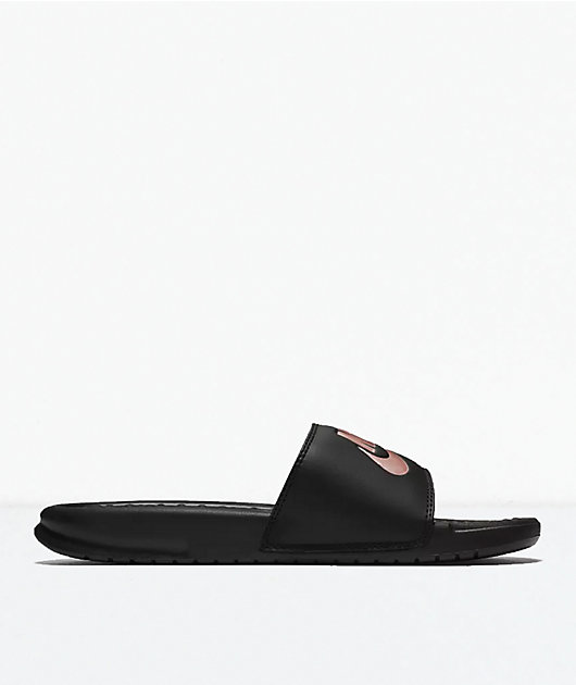 womens nike slides rose gold