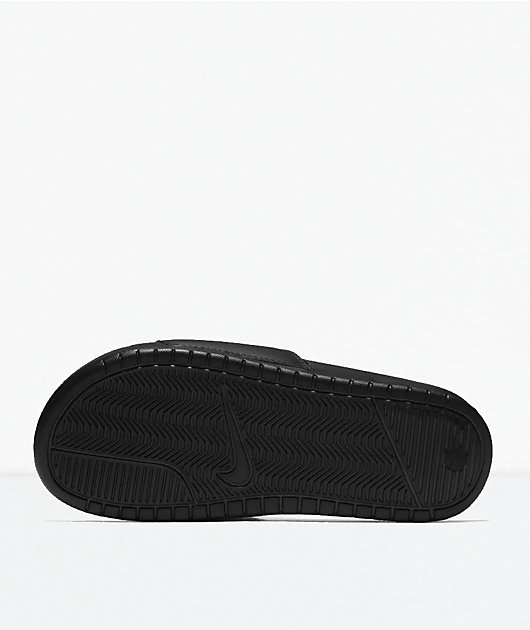 Nike slides black on sale gold