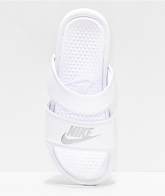 Preludio Sui Firmar Nike Benassi Duo sandalias blancas