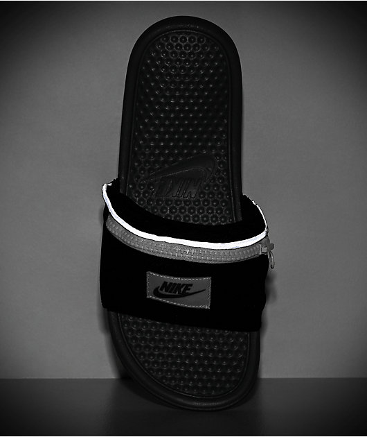 Nike Benassi Fanny Pack Black & Grey Sandals