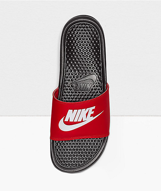 Nike Benassi JDI Black, White & University Red Slide Sandals
