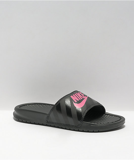 nike benassi slides womens pink