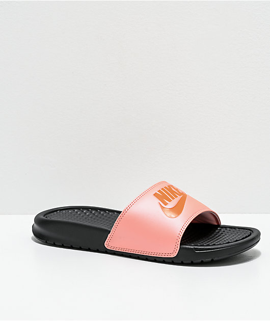 nike benassi slides womens pink