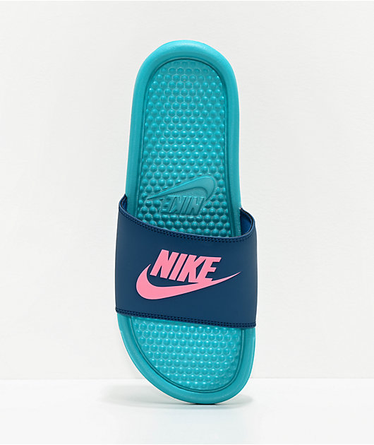 Sobrio Descuido exégesis Nike Benassi JDI Teal Nebula & Sunset Pulse sandalias