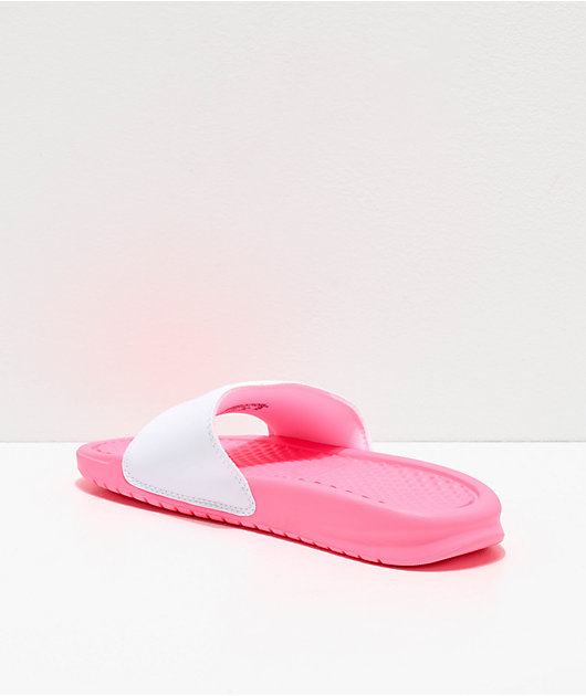 Nike Benassi sandalias rosas y