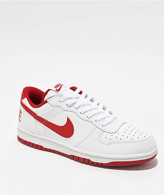 Nike Big Nike Low White & Gym Red Shoes | Zumiez