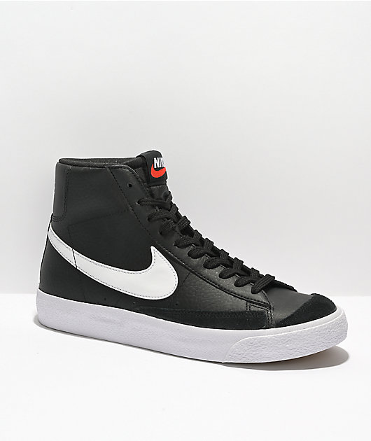 precisamente claro Latón Nike Blazer Mid '77 Vintage Black Leather Shoes