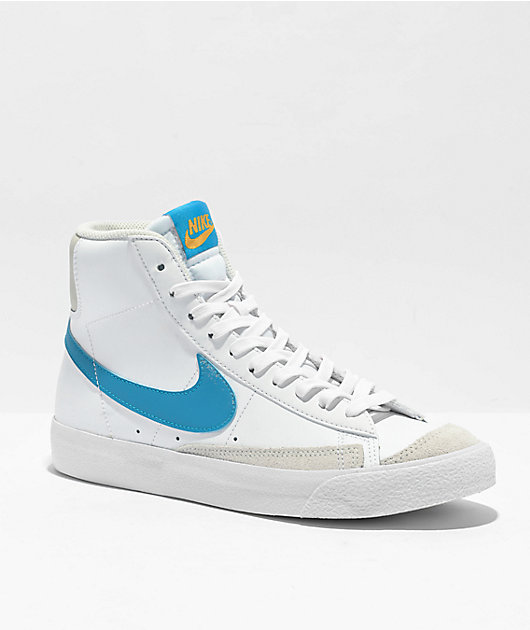 Moedig aan sextant Bakkerij Nike Blazer Mid '77 White, Blue & Yellow Leather Shoes
