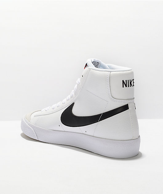 Nike Blazer Mid '77 White u0026 Black Leather Shoes