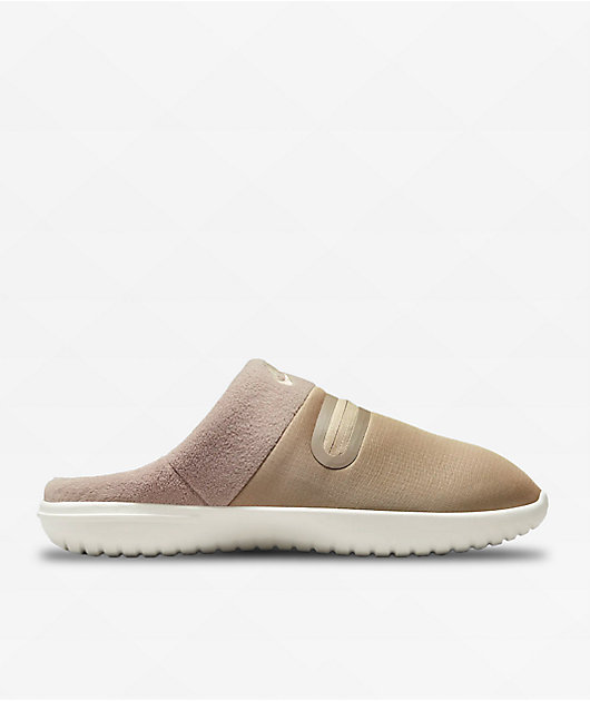 Nike Burrow Khaki & Moon Fossil Slippers | Zumiez
