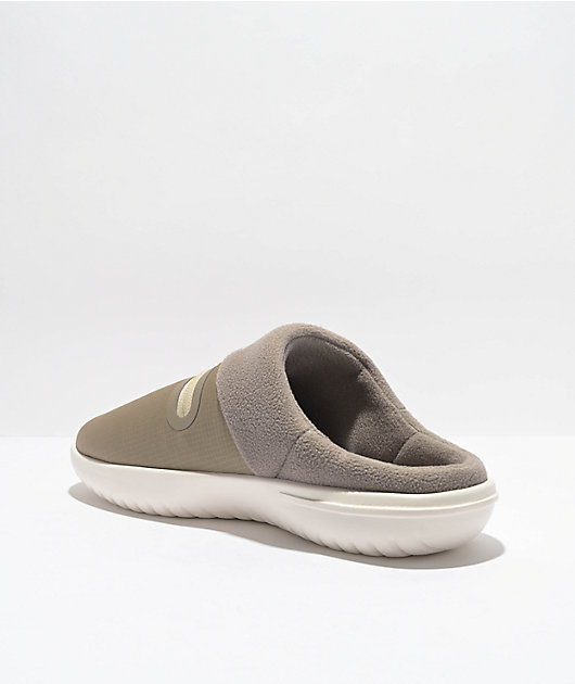 Nike Burrow Khaki & Moon Fossil Slippers | Zumiez